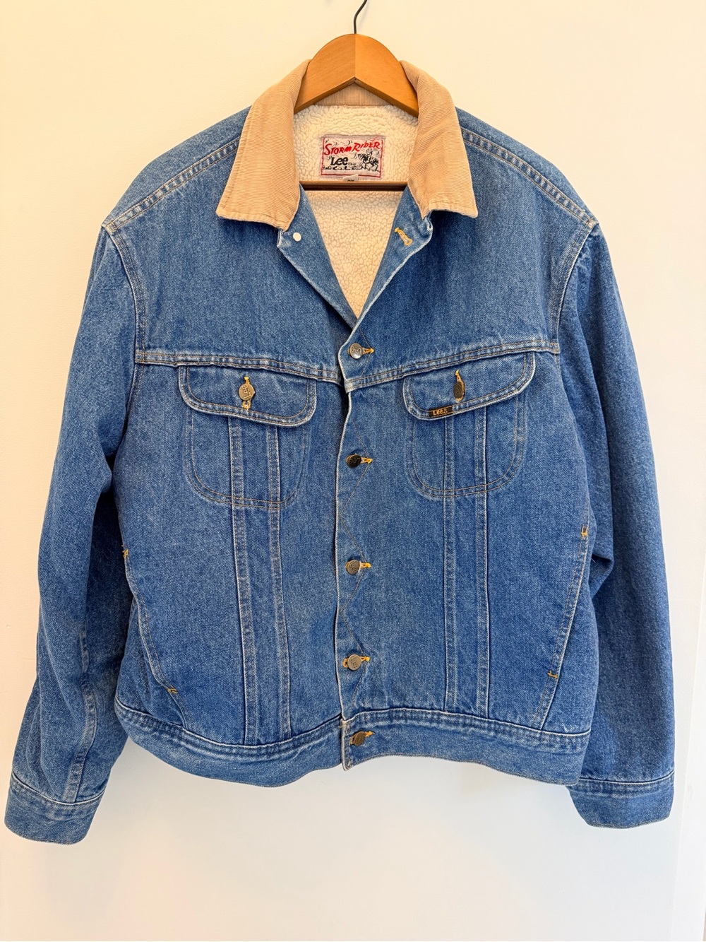 Lee Storm Rider Denim Jacket with Tan Corduroy Collar